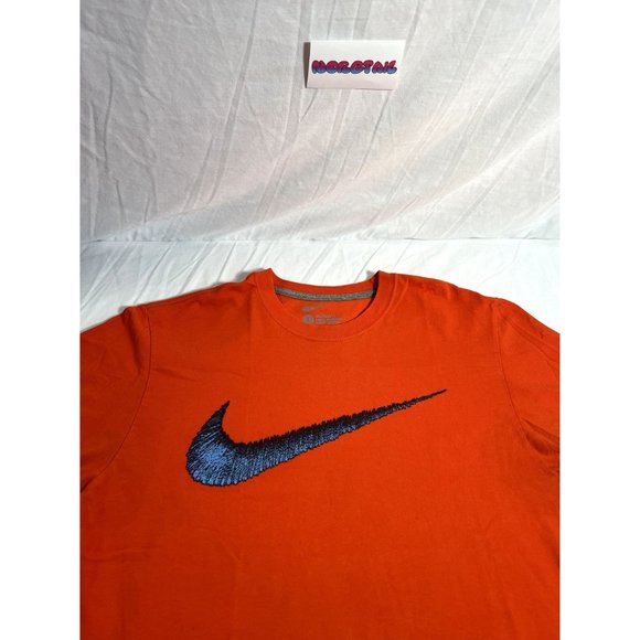 Nike Swoosh Graphic Shirt Mens sz Large Orange - Picture 2 of 5